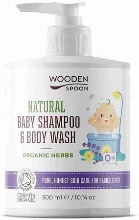 WoodenSpoon detský sprchový gél a šampón na vlasy 2v1 s bylinkami 300 ml