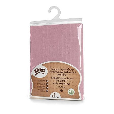 XKKO BMB Plachta s gumou do kočíka Baby Pink 50x70